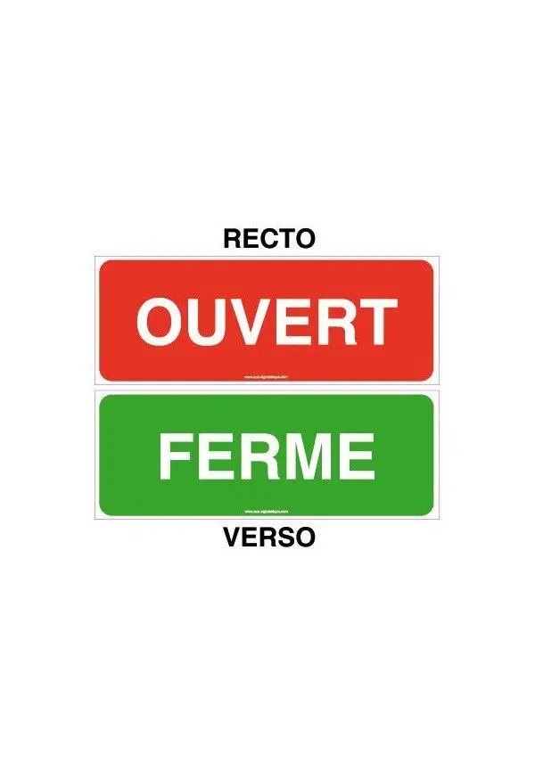 PLAQUE FERME OUVERT
