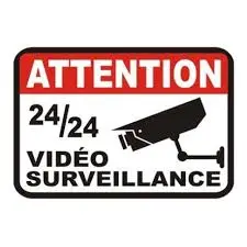 PLAQUE ATTENTION VIDEO SURVEILLANCE
