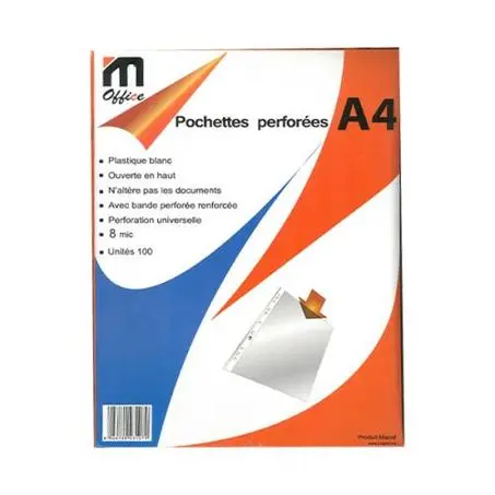 [2P000117] POCHETTES PERFOREES 35 MIC M OFFICE