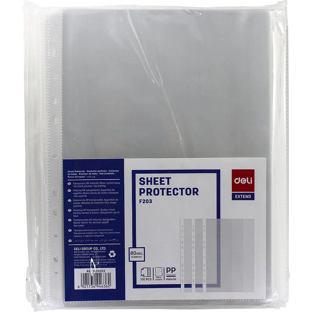 SHEET PROTECTOR PERFOREES