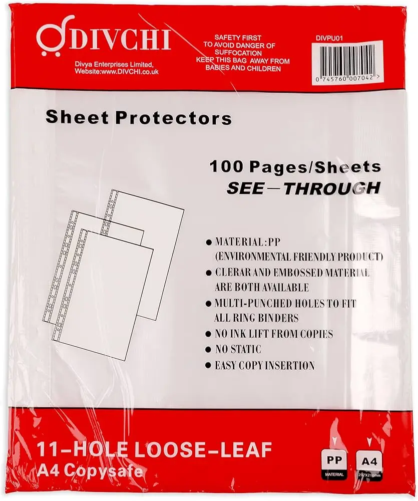 POCHETTES PERFOREES HOLE LOOSE LEAF BETE