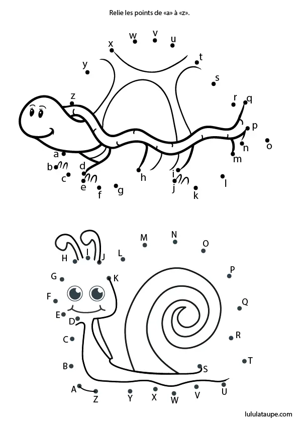 RELIER LES POINTS - J'APPRENDS L'ALPHABET+5ANS