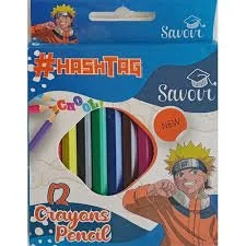 [2P0005083] CRAYONS DE COULEUR 12 LONG HEX HASHTAG ACCORD