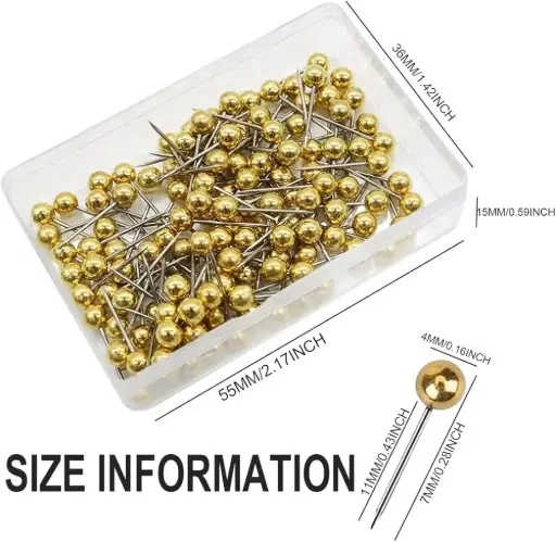 [2P0004402] PUNAISE PUSH PINS GOLD