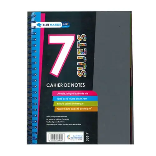 [2P0002084] CAHIER SPIRALE 7 SUJETS A5