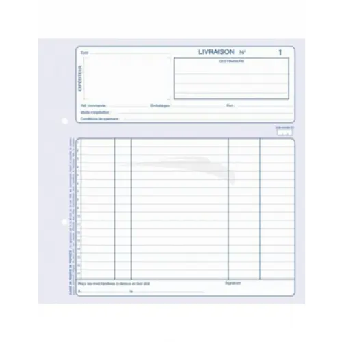 [2P0004139] BON DE LIVRAISON FORMAT A4 PAPIER NCR 3EXP