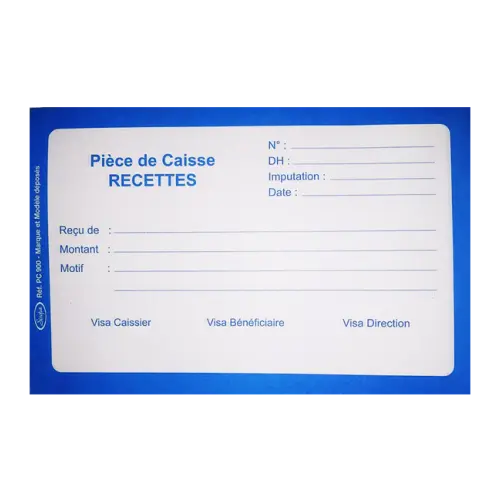 [2P0004343] PIECE DE CAISSE RECETTES
