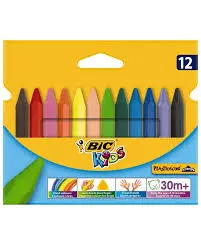 [2P0001001] 12 CRAYON COULEUR WAX PLASTIDECOR 