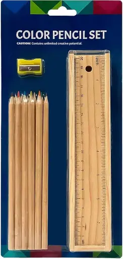 [2P0001968] SET CRAYON W. RULER