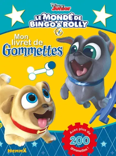 [2P0004173] DISNEY JUNIOR LE MONDE DE BINGO & ROLLY - MON LIVRET DE GOMMETTES