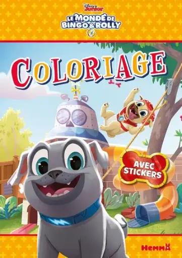 [2P0004185] LE MONDE DE BINGO AND ROLLY - COLORIAGE AVEC STICKERS