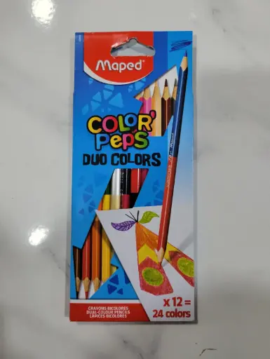 [2P000480] CRAYON COULEUR DUO 18CM 12PCS MAPED