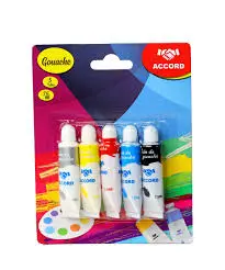 [2P0005060] GOUACHE 5 COULEURS ACCORD