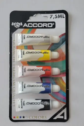 [2P0005060] GOUACHE 5 COULEURS ACCORD