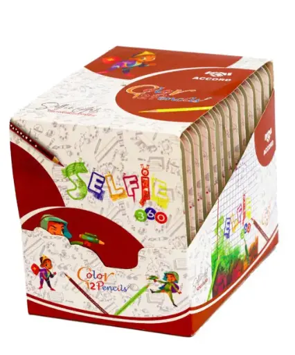 [2P0005078] CRAYONS DE COULEUR 12 COURT SELFIE 360 ACCORD