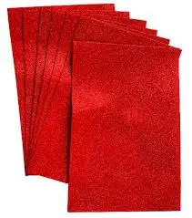 [2P0006416] PAPIER MOUSSE ADHESIF PAILLETTE ROUGE A4