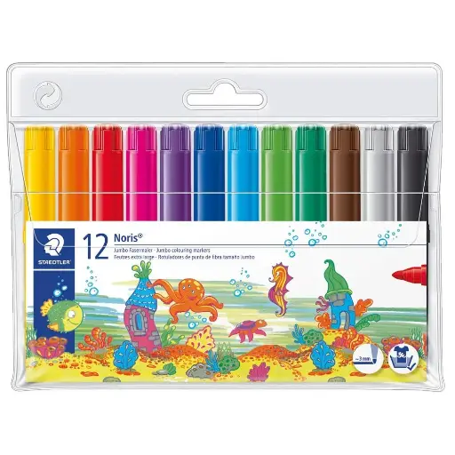 ETUI 12 FEUTRES GROSSE MECHE